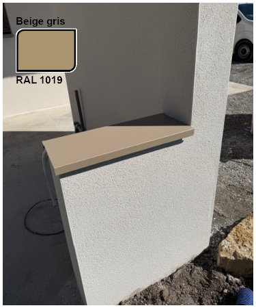 Exemple de couvertine muret en aluminium